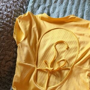 Love J Yellow Blouse with Back Tie Detail